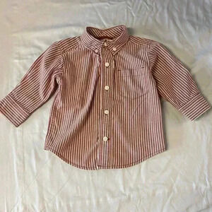 Gymboree - long  sleeve button down plaid dress shirt. Size 6-12 months